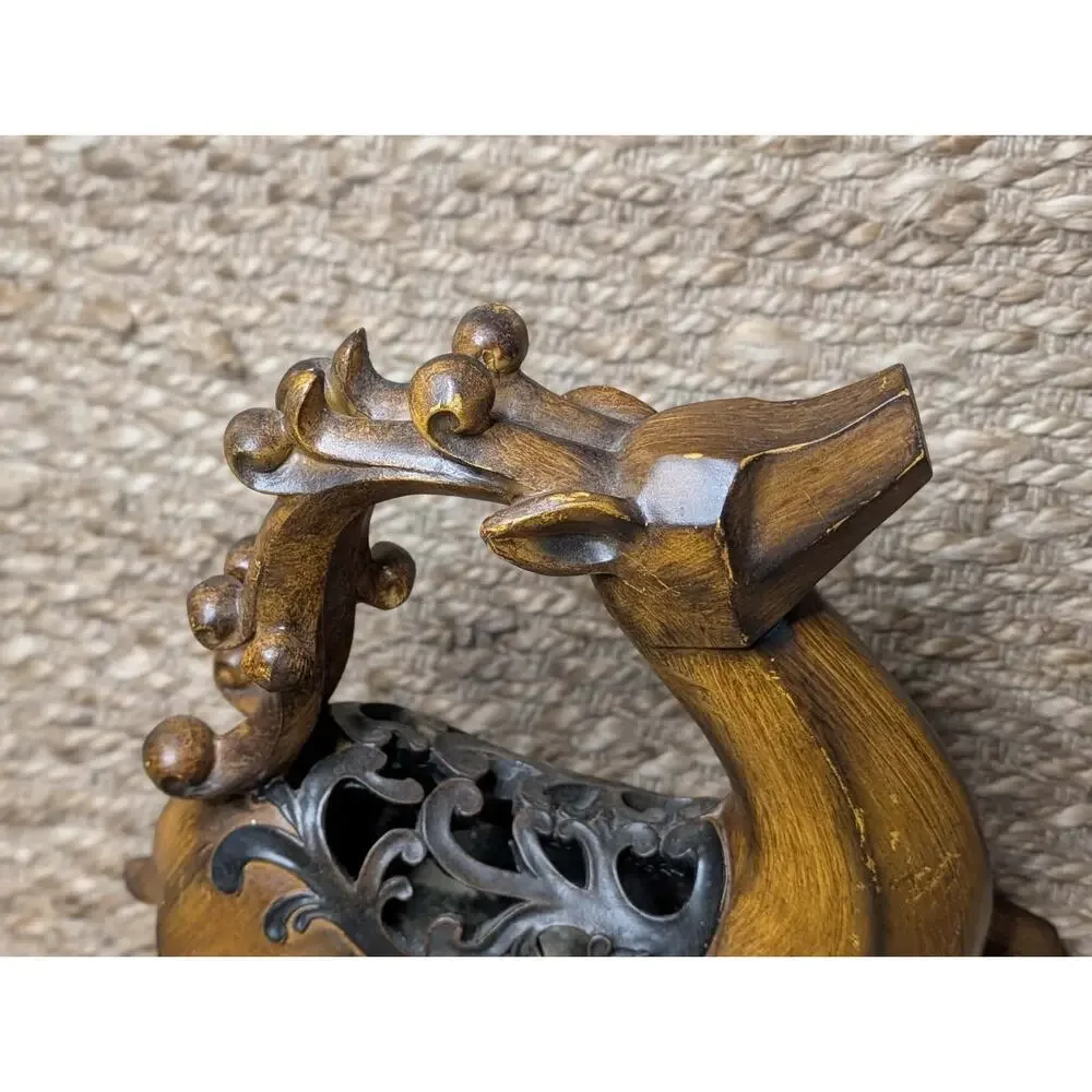 Hobby Lobby Rustic Christmas Reindeer Sculpture Stained Wood Look Holiday Decor